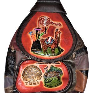 Leather Backpack Machu Picchu Designs From Peru